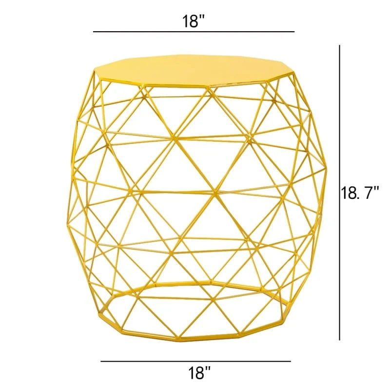 Tavolino Laterale Geometrico in Ferro – Giallo / Verde / Arancione / Blu, 1 Persona