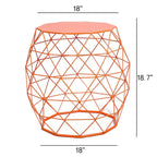 Tavolino Laterale Geometrico in Ferro – Giallo / Verde / Arancione / Blu, 1 Persona