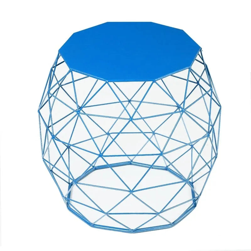 Tavolino Laterale Geometrico in Ferro – Giallo / Verde / Arancione / Blu, 1 Persona