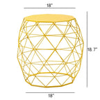Tavolino Laterale Geometrico in Ferro – Giallo / Verde / Arancione / Blu, 1 Persona