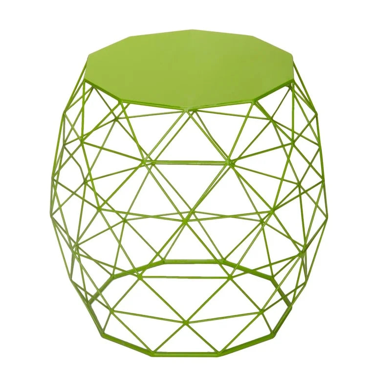 Tavolino Laterale Geometrico in Ferro – Giallo / Verde / Arancione / Blu, 1 Persona