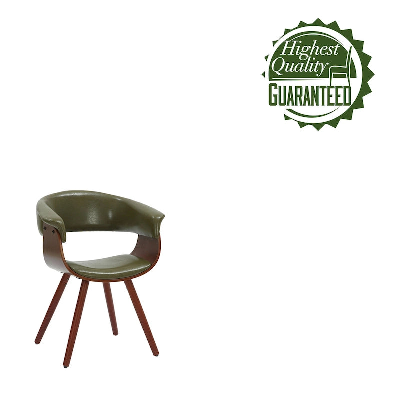 Sedia da pranzo singola verde/nera/marrone in similpelle di metà secolo