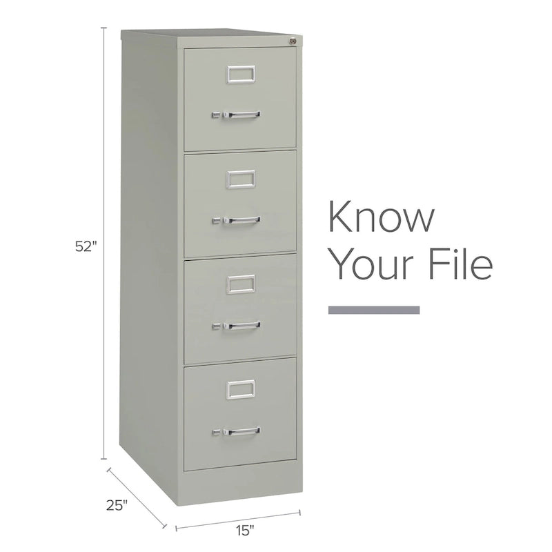 Classificatore verticale a 4 cassetti per documenti formato Letter, beige/nero/grigio, 1 persona
