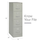 Classificatore verticale a 4 cassetti per documenti formato Letter, beige/nero/grigio, 1 persona