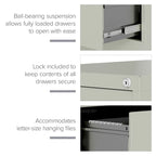 Classificatore verticale a 4 cassetti per documenti formato Letter, beige/nero/grigio, 1 persona