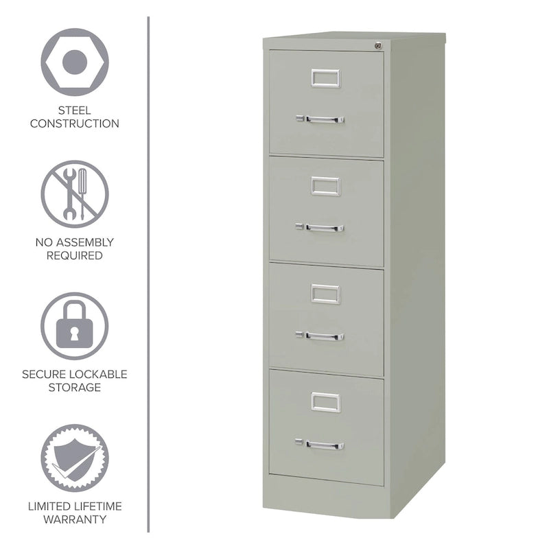 Classificatore verticale a 4 cassetti per documenti formato Letter, beige/nero/grigio, 1 persona