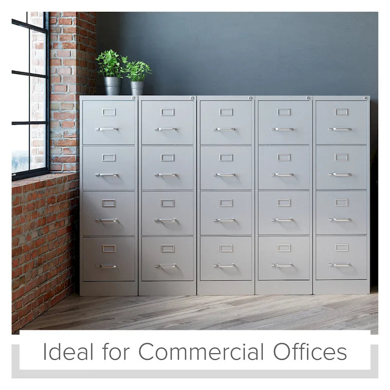 Classificatore verticale a 4 cassetti per documenti formato Letter, beige/nero/grigio, 1 persona