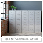 Classificatore verticale a 4 cassetti per documenti formato Letter, beige/nero/grigio, 1 persona