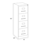 Classificatore verticale a 4 cassetti per documenti formato Letter, beige/nero/grigio, 1 persona