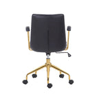 Sedia da ufficio in pelle PU, gambe cromate color oro, Marrone/Nero/Bianco, 1 persona