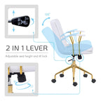 Sedia da ufficio in pelle PU, gambe cromate color oro, Marrone/Nero/Bianco, 1 persona