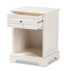 Comodino con 1 cassetto, Nero / Bianco sporco / Grigio