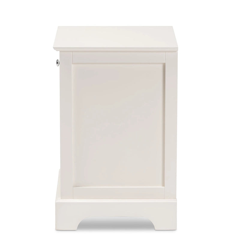 Comodino con 1 cassetto, Nero / Bianco sporco / Grigio