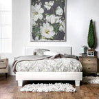 Furniture of America Lala Modern King Faux Leather Platform Bed