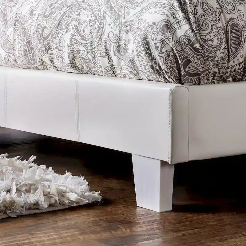 Letto King Size imbottito con piattaforma bianco/espresso/grigio/avorio, in similpelle o tessuto, per 1 persona