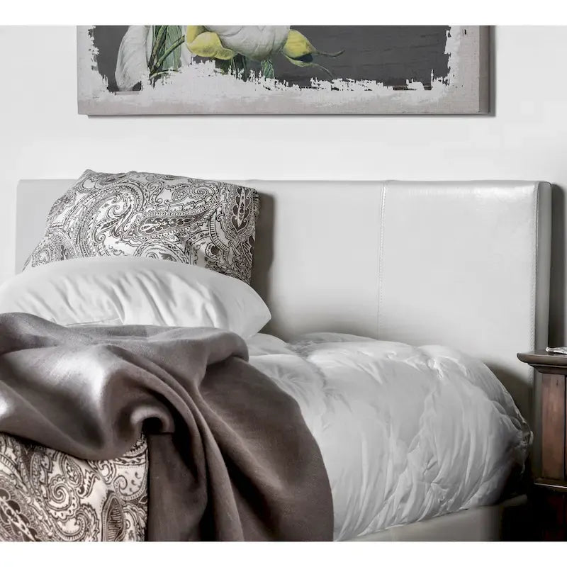 Letto King Size imbottito con piattaforma bianco/espresso/grigio/avorio, in similpelle o tessuto, per 1 persona
