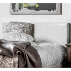 Letto King Size imbottito con piattaforma bianco/espresso/grigio/avorio, in similpelle o tessuto, per 1 persona