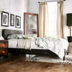 Letto King Size imbottito con piattaforma bianco/espresso/grigio/avorio, in similpelle o tessuto, per 1 persona