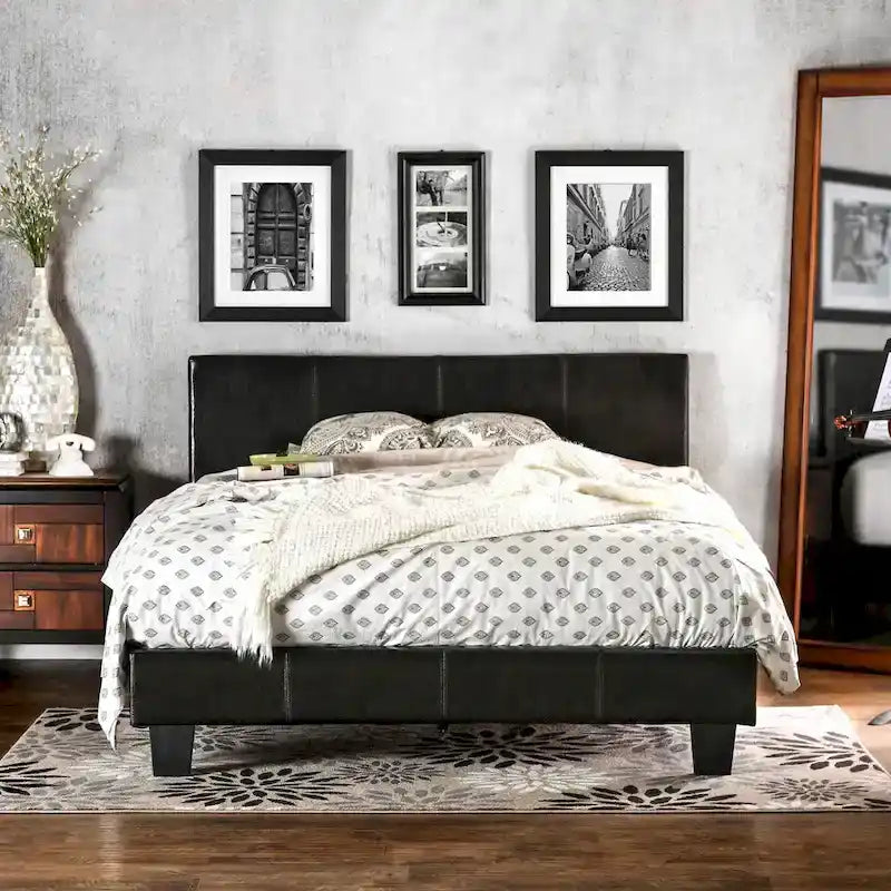Letto King Size imbottito con piattaforma bianco/espresso/grigio/avorio, in similpelle o tessuto, per 1 persona
