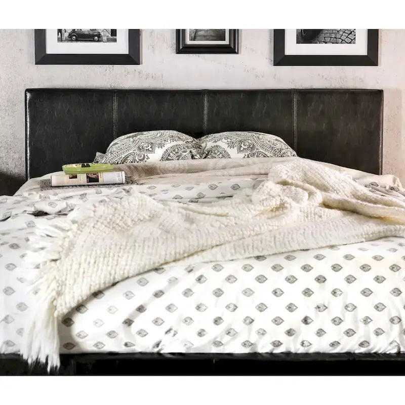 Letto King Size imbottito con piattaforma bianco/espresso/grigio/avorio, in similpelle o tessuto, per 1 persona