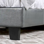 Letto King Size imbottito con piattaforma bianco/espresso/grigio/avorio, in similpelle o tessuto, per 1 persona