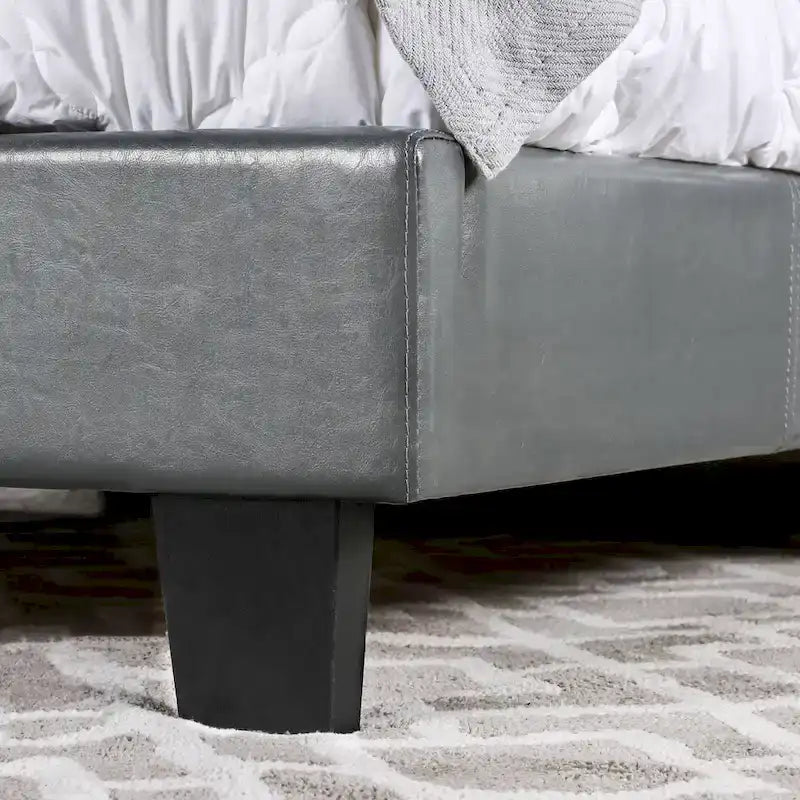 Letto King Size imbottito con piattaforma bianco/espresso/grigio/avorio, in similpelle o tessuto, per 1 persona