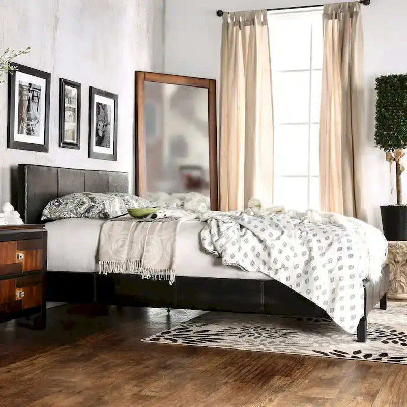 Letto King Size imbottito con piattaforma bianco/espresso/grigio/avorio, in similpelle o tessuto, per 1 persona