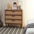 Cassettiera a 3 cassetti in rattan – Noce / Nero anticato / Bianco / Nero / Rovere, finitura naturale, montaggio da 1 persona