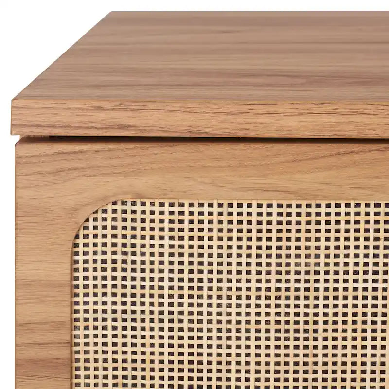 Cassettiera a 3 cassetti in rattan – Noce / Nero anticato / Bianco / Nero / Rovere, finitura naturale, montaggio da 1 persona