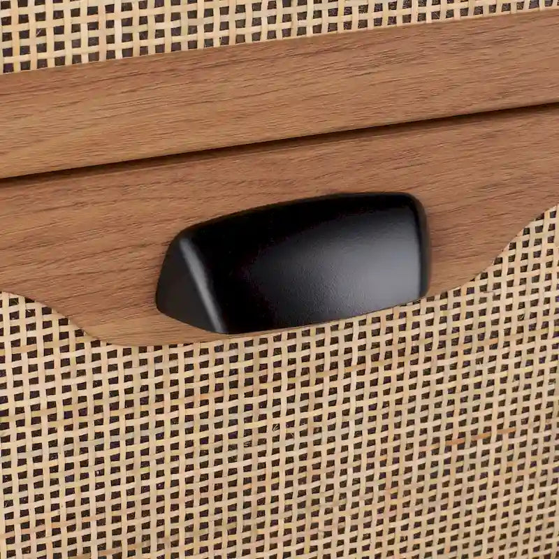 Cassettiera a 3 cassetti in rattan – Noce / Nero anticato / Bianco / Nero / Rovere, finitura naturale, montaggio da 1 persona