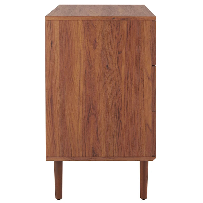 Cassettiera a 3 cassetti in rattan – Noce / Nero anticato / Bianco / Nero / Rovere, finitura naturale, montaggio da 1 persona