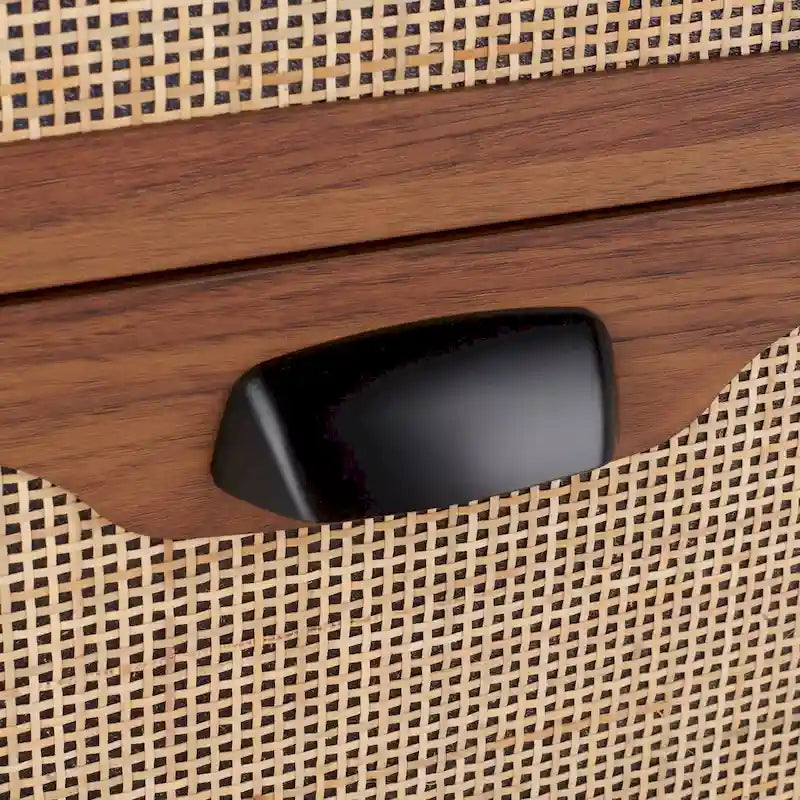 Cassettiera a 3 cassetti in rattan – Noce / Nero anticato / Bianco / Nero / Rovere, finitura naturale, montaggio da 1 persona