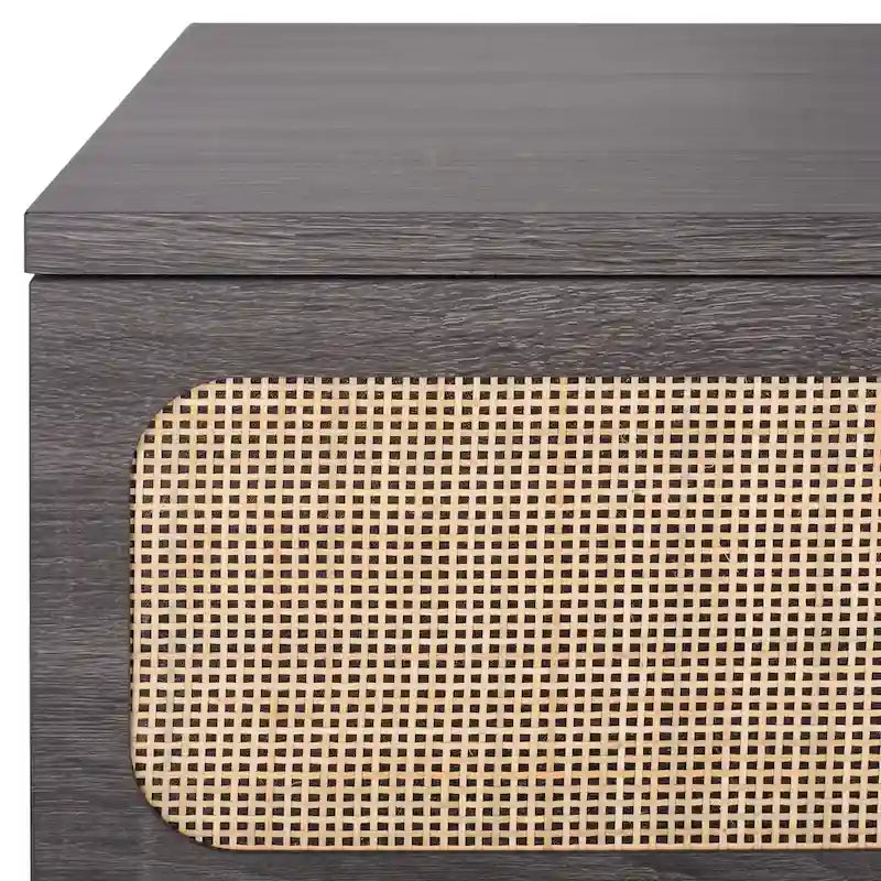 Cassettiera a 3 cassetti in rattan – Noce / Nero anticato / Bianco / Nero / Rovere, finitura naturale, montaggio da 1 persona