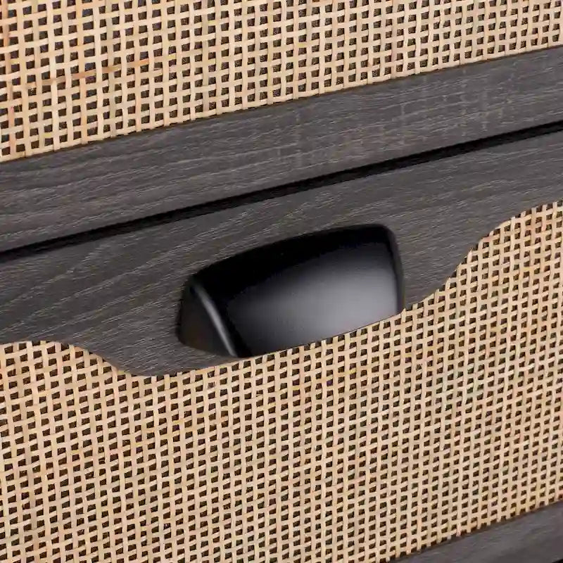 Cassettiera a 3 cassetti in rattan – Noce / Nero anticato / Bianco / Nero / Rovere, finitura naturale, montaggio da 1 persona