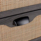 Cassettiera a 3 cassetti in rattan – Noce / Nero anticato / Bianco / Nero / Rovere, finitura naturale, montaggio da 1 persona