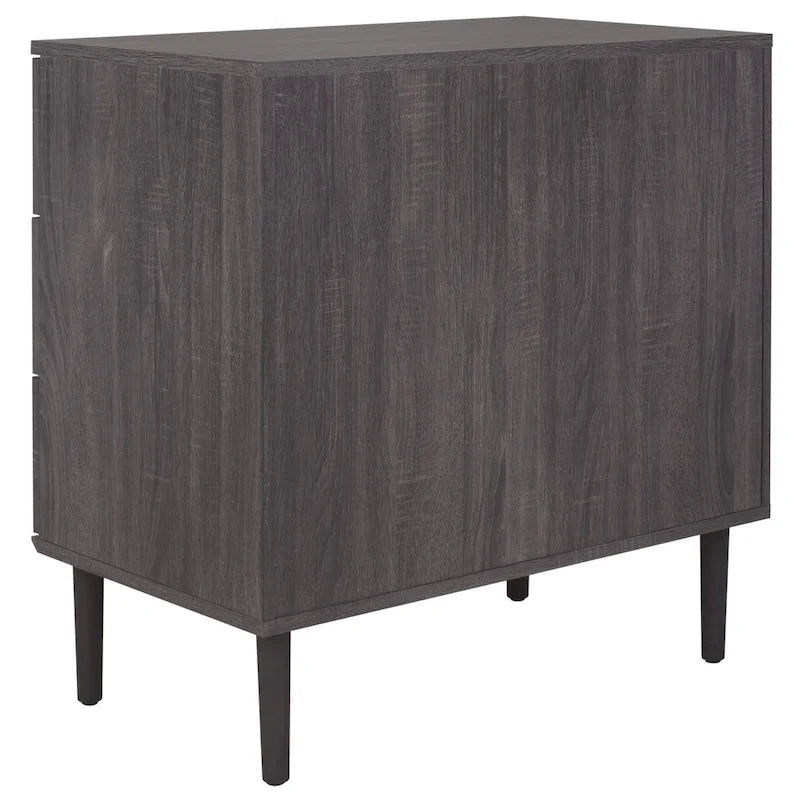 Cassettiera a 3 cassetti in rattan – Noce / Nero anticato / Bianco / Nero / Rovere, finitura naturale, montaggio da 1 persona