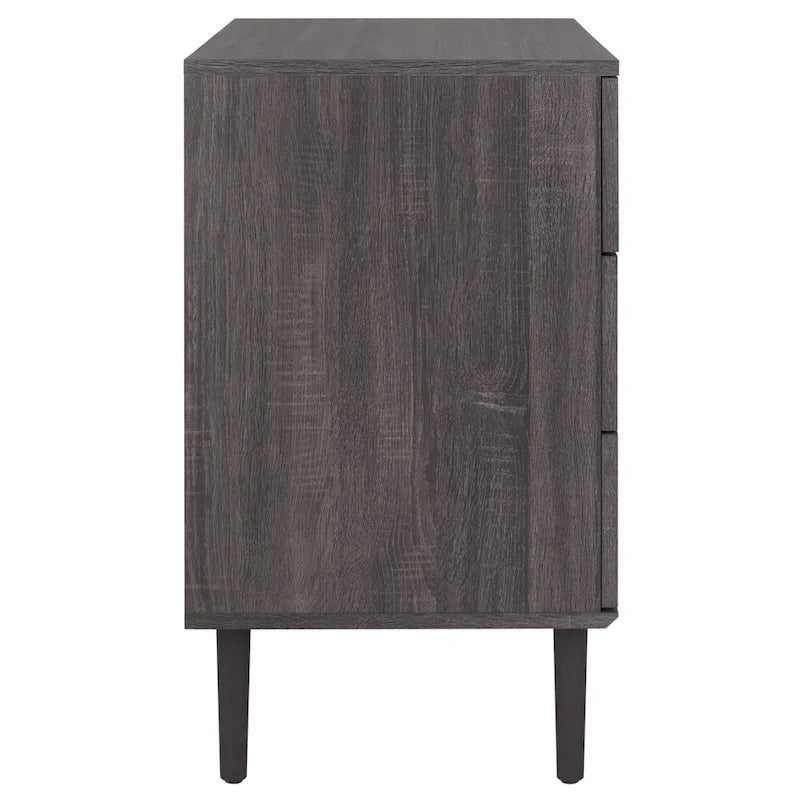 Cassettiera a 3 cassetti in rattan – Noce / Nero anticato / Bianco / Nero / Rovere, finitura naturale, montaggio da 1 persona