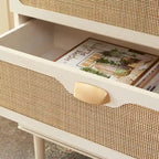 Cassettiera a 3 cassetti in rattan – Noce / Nero anticato / Bianco / Nero / Rovere, finitura naturale, montaggio da 1 persona