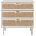Cassettiera a 3 cassetti in rattan – Noce / Nero anticato / Bianco / Nero / Rovere, finitura naturale, montaggio da 1 persona