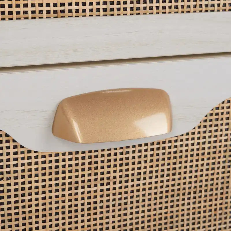 Cassettiera a 3 cassetti in rattan – Noce / Nero anticato / Bianco / Nero / Rovere, finitura naturale, montaggio da 1 persona