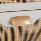 Cassettiera a 3 cassetti in rattan – Noce / Nero anticato / Bianco / Nero / Rovere, finitura naturale, montaggio da 1 persona