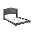 Letto imbottito trapuntato con schienale a cammello blu/grigio/beige – una piazza e mezza/matrimoniale/king-size