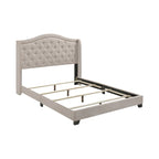 Letto imbottito trapuntato con schienale a cammello blu/grigio/beige – una piazza e mezza/matrimoniale/king-size