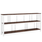 Vintage Brown 3 Tiers Console Table, 70.9 Narrow Long Sofa Accent Tables for Small Space