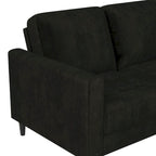 Divano componibile reversibile bicolore grigio chiaro/velluto nero, 2 posti con chaise longue mobile