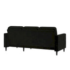 Divano componibile reversibile bicolore grigio chiaro/velluto nero, 2 posti con chaise longue mobile