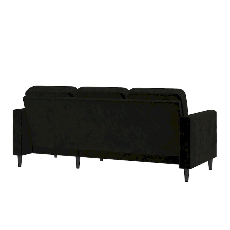 Divano componibile reversibile bicolore grigio chiaro/velluto nero, 2 posti con chaise longue mobile