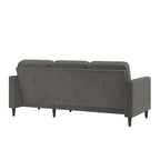 Divano componibile reversibile bicolore grigio chiaro/velluto nero, 2 posti con chaise longue mobile