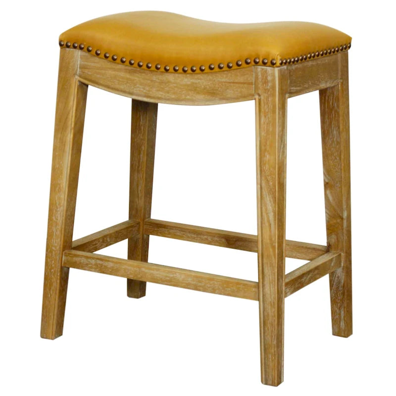 Sgabello da bancone Elmo in pelle rigenerata