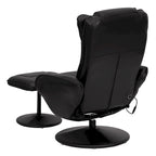 Poltrona reclinabile massaggiante in LeatherSoft nera/marrone con poggiapiedi, singola
